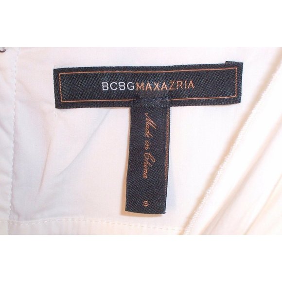 BCBG Max Azria Top S White Sleeveless Tank Zipper Back Bow Detail - Picture 9 of 9